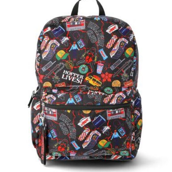 STRANGER THINGS NETFLIX HELLFIRE 80s BACKPACK LAPTOP BAG SEASON 5 NEW WITH TAGS - Picture 1 of 3